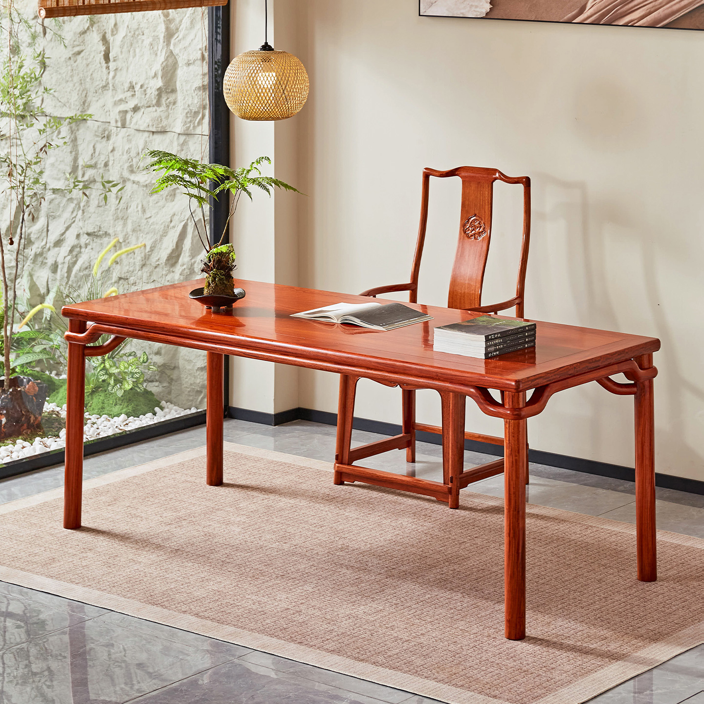 仙龙山新中式榫卯结构全实木书桌