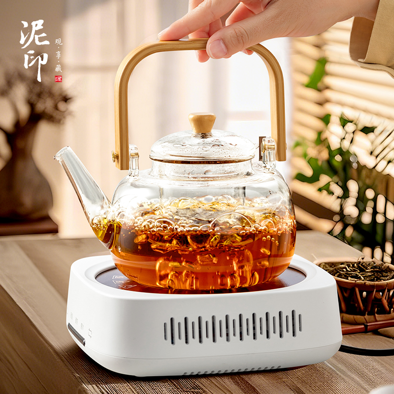 泥印高颜值玻璃煮茶壶煮茶炉