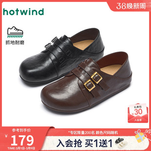 热风黑色小皮鞋女款2026年春季新款百搭两穿勃肯鞋休闲包头拖鞋子