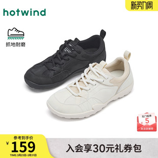 热风运动休闲鞋女款2026年春季新款软底轻便女鞋子黑色户外跑步鞋
