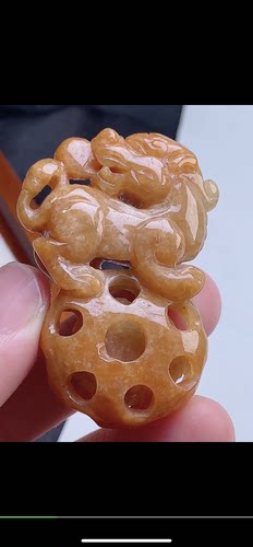 51.7-36-14.6mm 红翡镂空精雕事事如意吊坠天然翡翠A货aaa6728六