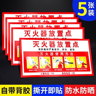 灭火器标识贴消防器材放置点提示标牌消防栓消火栓使用方法说明标