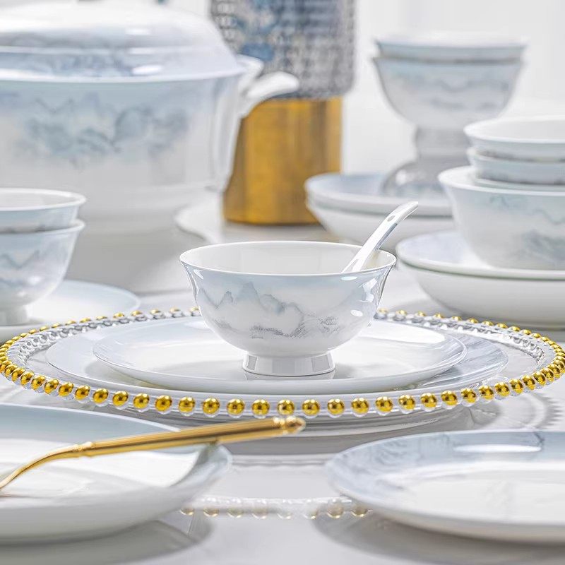 景德镇2026新款碗碟套装家用高颜值陶瓷餐具套装碗盘碗具乔迁送礼,餐饮具,碗,淘宝优惠券,粉丝福利购,淘宝优惠卷