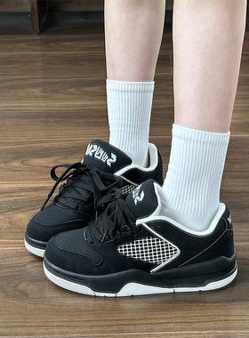 黑色原创厚底板鞋女ins潮2026春季新款情侣百搭运动休闲小白鞋男