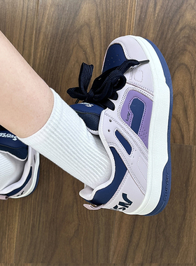 易少年 兰紫色面包鞋女ins潮2025冬季新款板鞋小众百搭休闲小白鞋