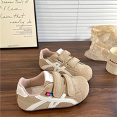 魔术贴复古百搭德训板鞋 2025冬季 新款 易少年 学生圆头运动休闲鞋