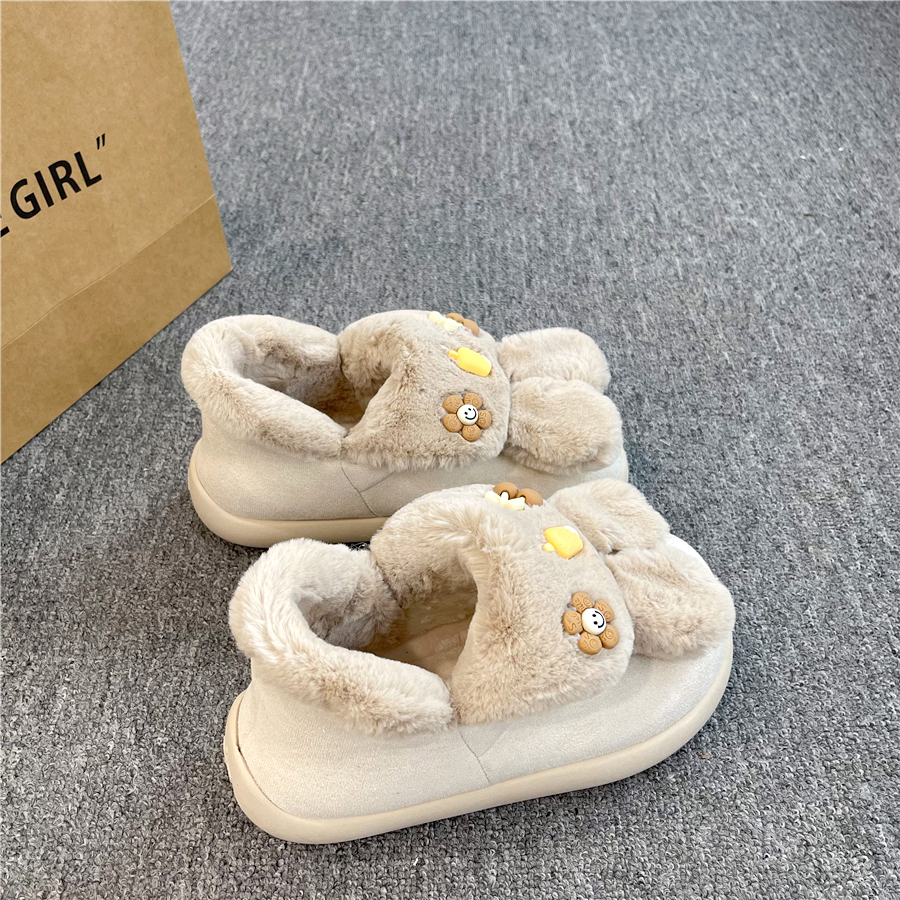 舒适软底保暖棉鞋加绒加厚雪地靴女2025新款百搭女毛毛防滑靴子女