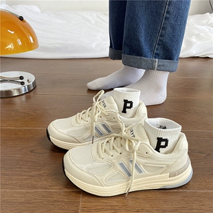 港风情侣小白鞋 新款 易少年 女ins超火百搭运动跑步休闲鞋 2023春季