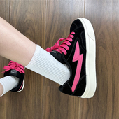 情侣百搭休闲运动鞋 易少年 男 新款 板鞋 黑粉面包鞋 女ins潮2026春季