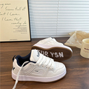 易少年 美式复古板鞋女厚底面包鞋学生运动鞋2025冬季新款小白鞋