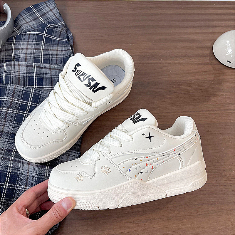 米白色小众厚底面包鞋女百搭学生运动休闲板鞋小白鞋2026春季新款,女鞋,休闲板鞋,淘宝优惠券,粉丝福利购,淘宝优惠卷