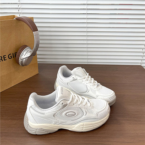 易少年 轻便舒适百搭网面跑步鞋女2026春季新款运动休闲小白鞋子