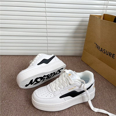 情侣厚底德训板鞋女ins潮2026春季新款港风小众百搭休闲小白鞋男