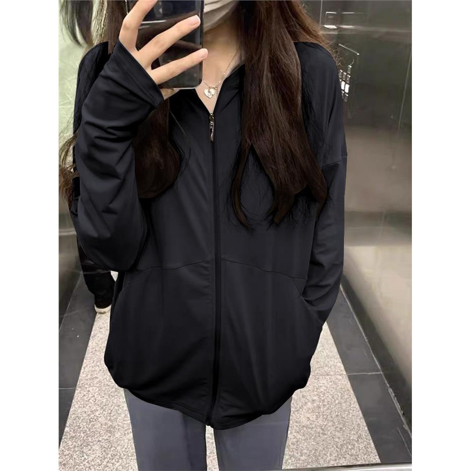 黑色防晒休闲衣服女款夏