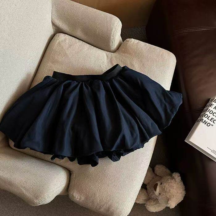 超好看韩系复古格子蓬蓬