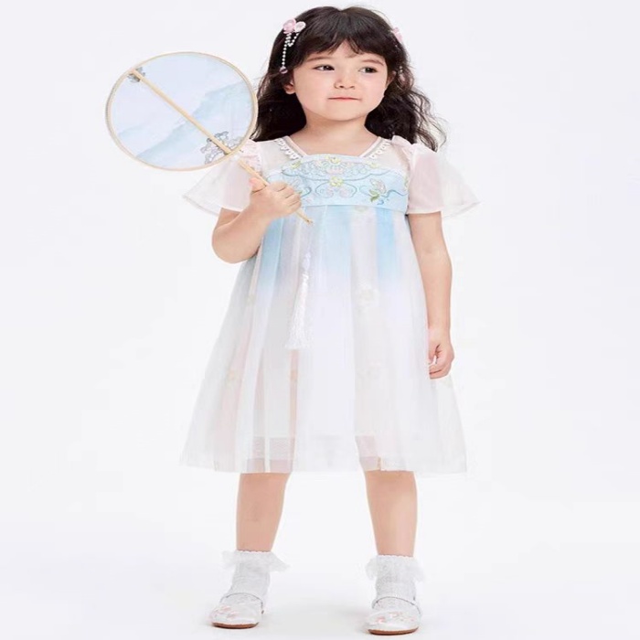 商场同款女童汉服连衣裙宝宝裙子夏季童装儿童公主裙