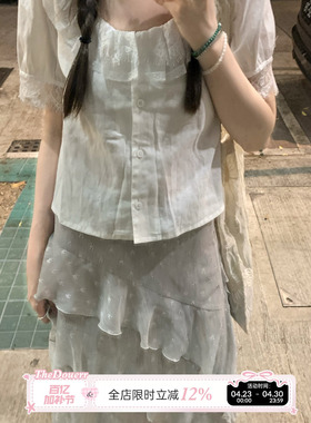 【TheDouerr 4.17 20:00】呼吸感白色亚麻花边少女感短袖上衣