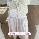 TheDouerr 跳跳糖粉色波点纽扣长半裙半身裙长裙