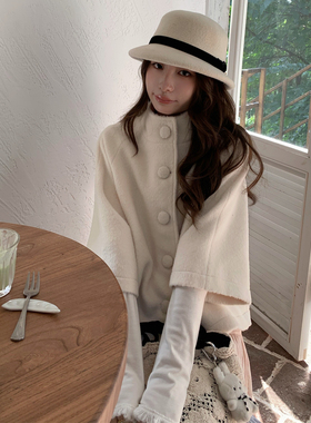 TheDouerr 温莎晚宴千金风斗篷感毛呢大衣外套