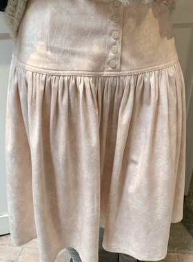TheDouerr  佩里月光纽扣设计显瘦百搭中裙两色半身裙