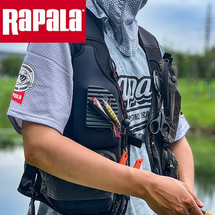 Rapala乐伯乐钓鱼背心马甲透气网眼多功能轻便多口袋户外路亚用