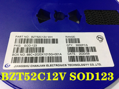 BZT52C12V 丝印WH 12V SOD-123 1206贴片稳压二极管 3000/整盘