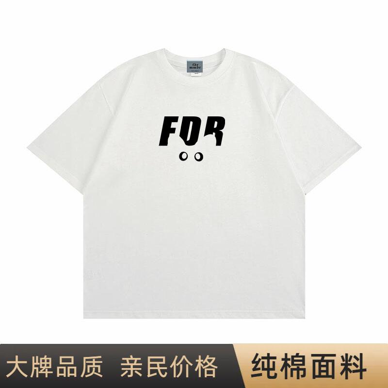 FDR MMDR国潮猫咪纯棉印花短袖新款夏季美式宽松潮牌重磅T恤ins