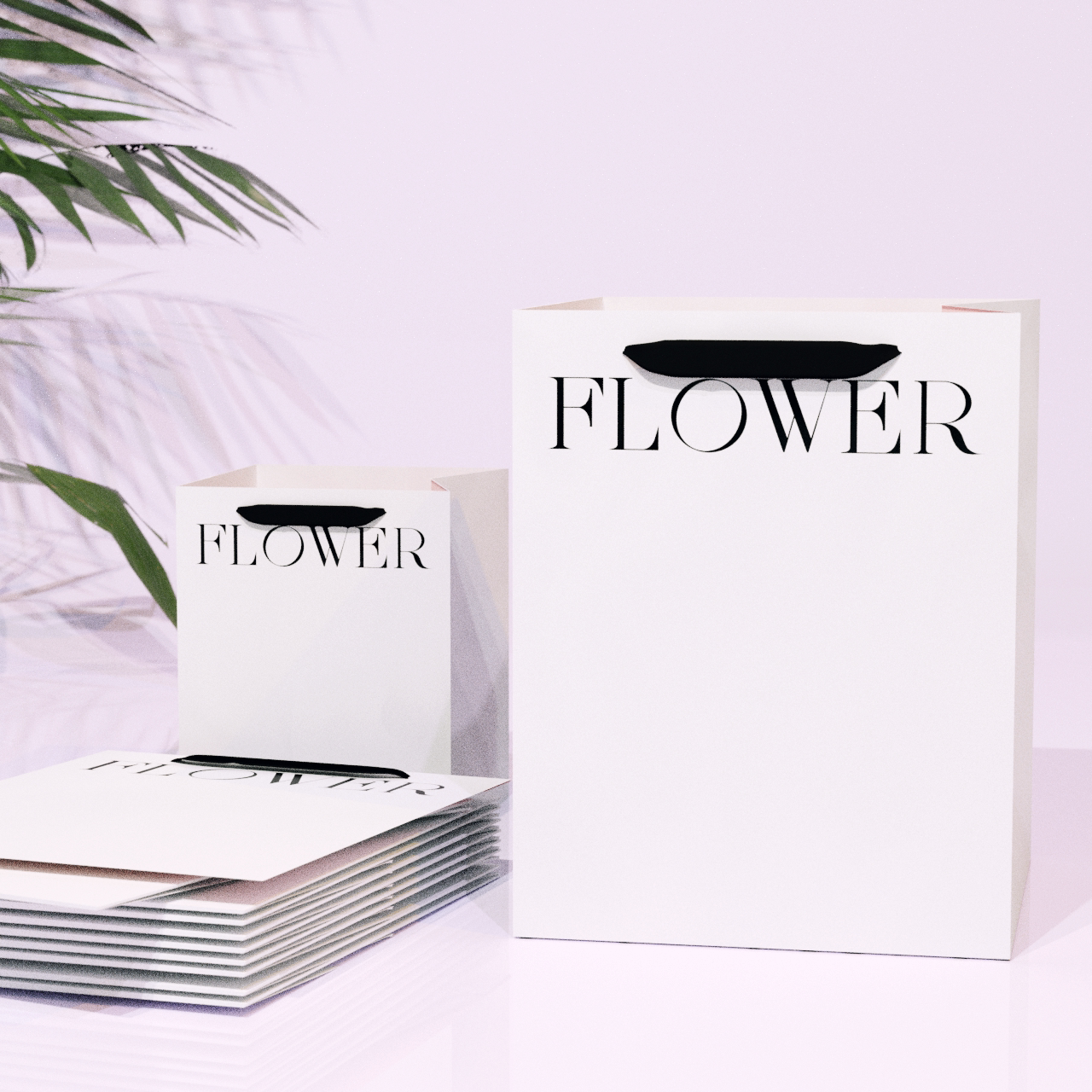 长方形礼品袋flower花袋鲜花花束包装袋设计花盒礼袋