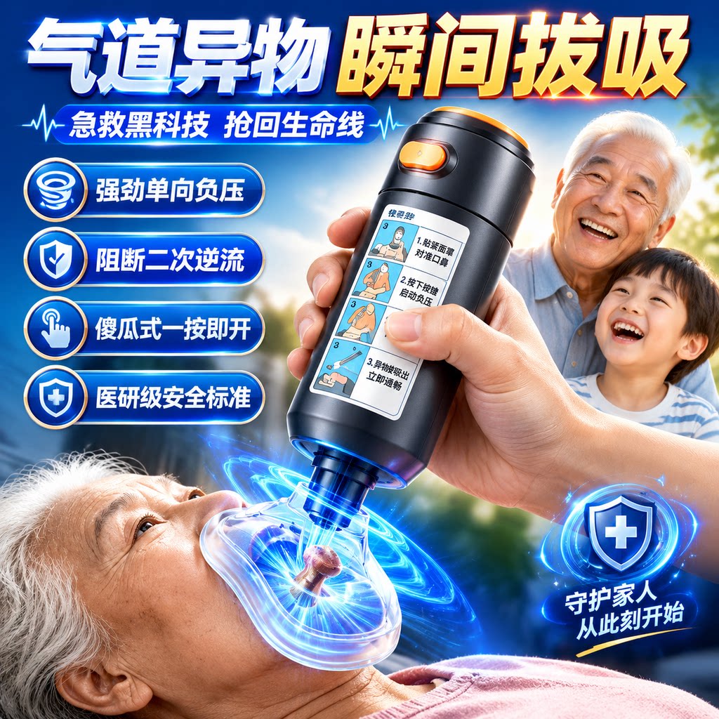 【气道异物瞬间拔吸】海姆立克防噎仪婴儿家用吸异物卡喉咙吸出器