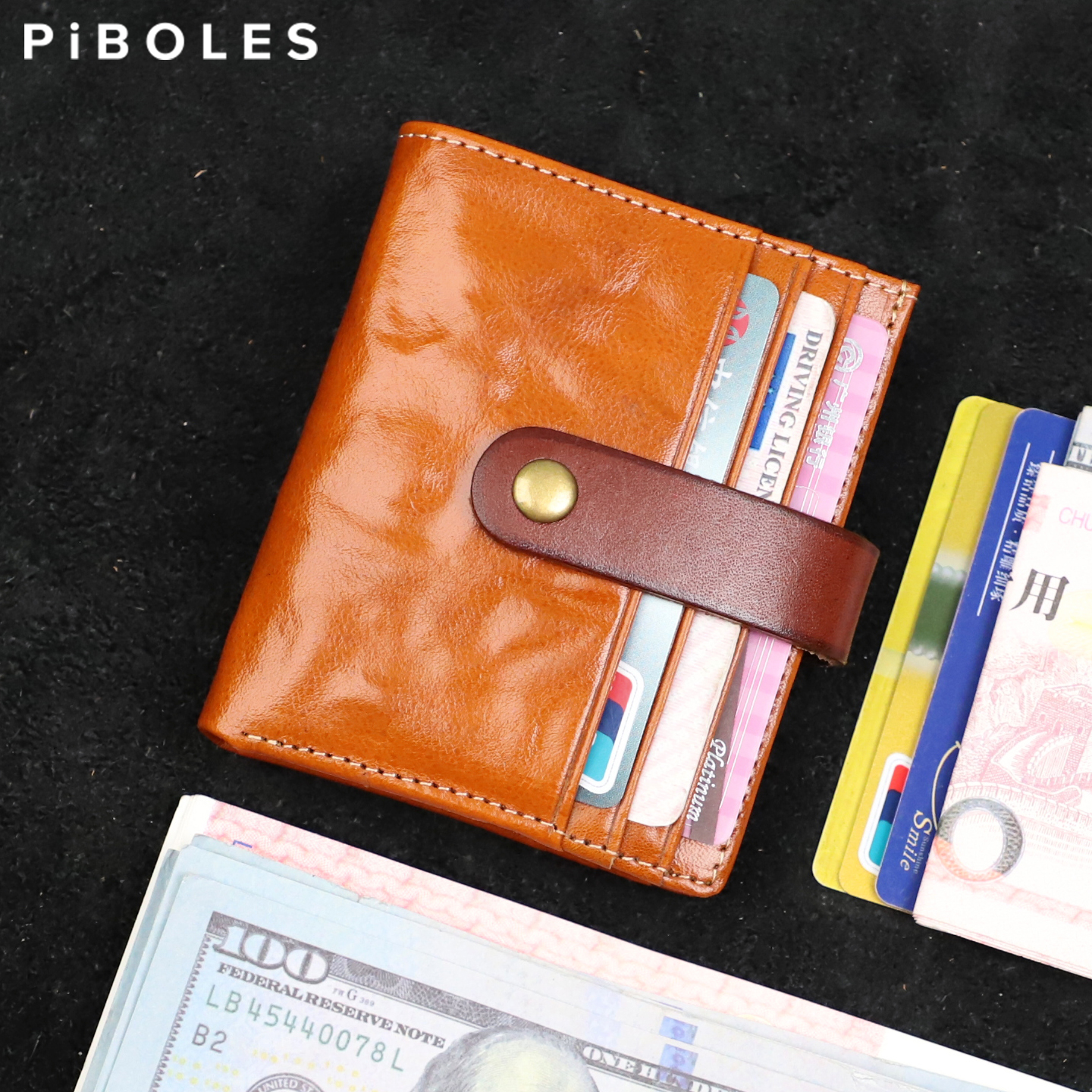 手工复古真皮立体多卡位卡包