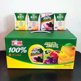 汇源100% 橙汁 葡萄 苹果 桃汁口味浓缩果汁饮料 200ml*12/24盒