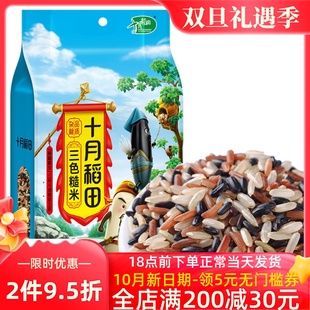 5斤装 2.5kg 黑米 红米 低脂肪五谷杂粮 十月稻田 糙米 三色糙米