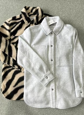 微阔版型不挑人！精品宽松加厚针织衬衫外套春秋新款休闲bf风夹克