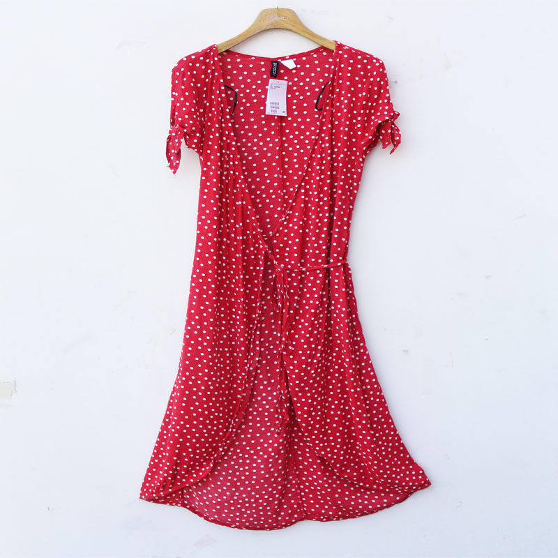 品牌 h家 断码处理沙滩裙超仙法式复古一片式系带连衣中长裙