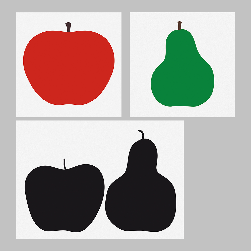 Enzo Mari艺术海报苹果梨北欧画廊画墙极简色彩装饰画ins风格画芯