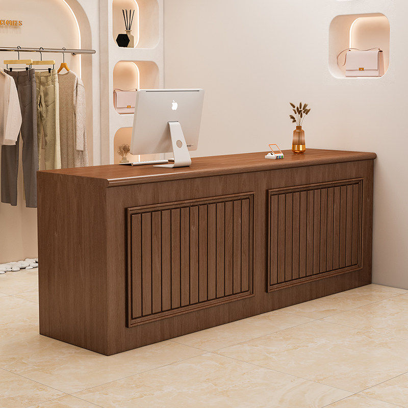 服装店收银柜台中古风复古吧台美容院前台接待台女装店柜台桌烤漆