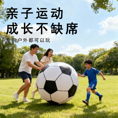 户外亲子超大充气足球世界杯道具