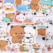 110张小熊猫一二布布表情包贴纸DIY手账防水装 饰贴画笔记本手机壳