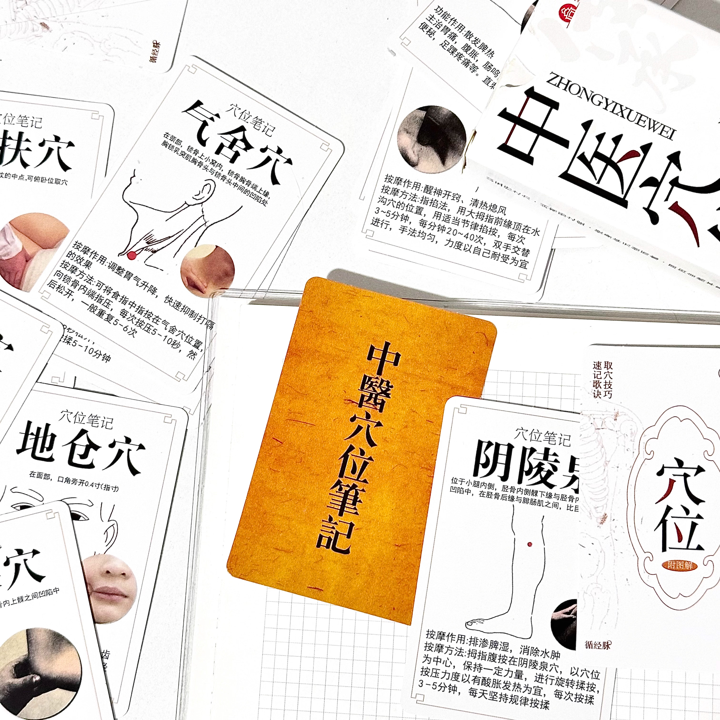 110张创意绘制笔记穴位知识笔记