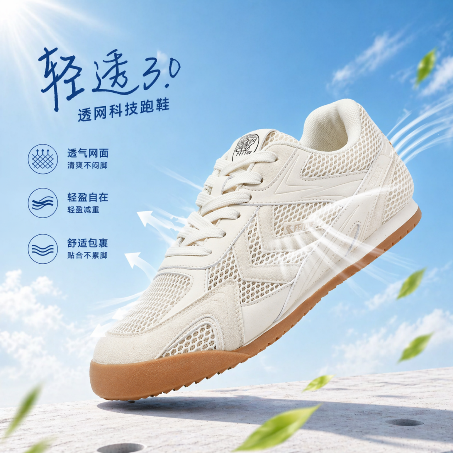feiyue/飞跃男鞋运动鞋2026夏新款透气网鞋户外徒步鞋轻便