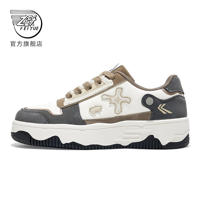 撞色低帮板鞋复古国潮拼接女鞋