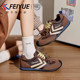 休闲歪头透气皮复古板鞋 feiyue 子 女2026春季 新款 飞跃女鞋 德训鞋