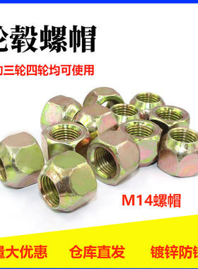 电动三轮车四轮车 电动轿车后桥刹车锅轮毂安装M14螺丝帽轮毂螺丝
