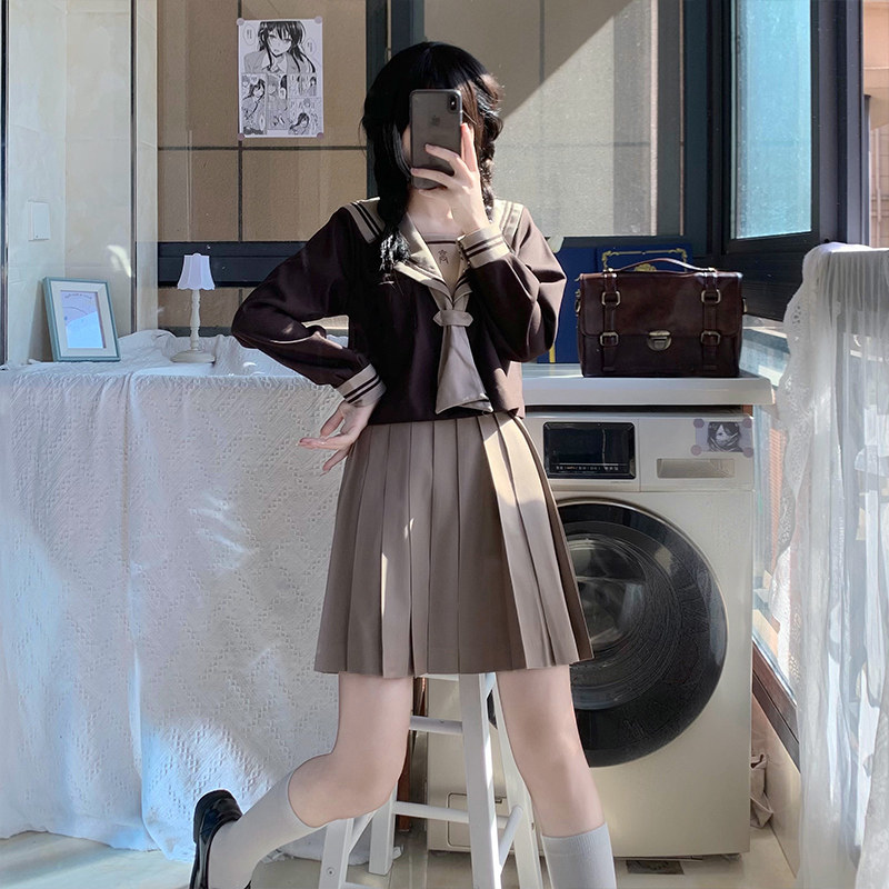 jk纯色裙百搭高腰学生短裙可爱女生校供校服百褶裙日系秋冬半身裙
