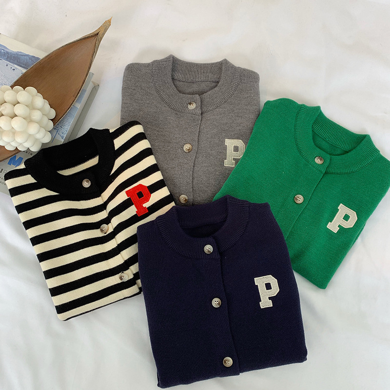 辰辰妈开衫细毛衣条纹