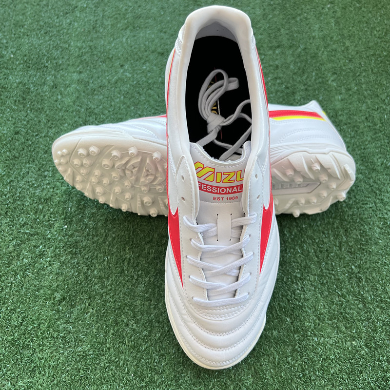 美津浓专柜正品MORELIA 2代白色碎钉TF袋鼠皮AS人造草坪足球鞋