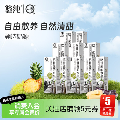 吃甘蔗水牛奶1L*6盒装奶茶咖啡店通用水牛纯奶全脂常温牛奶