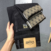 百搭宽松黑色2025长裤 潮牌新塘牛仔裤 子 修身 小脚潮流男款 男士 春季