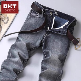 烟灰春秋款 春秋裤 2026休闲男士 秋季 子 牛仔裤 裤 男弹力宽松直筒新款