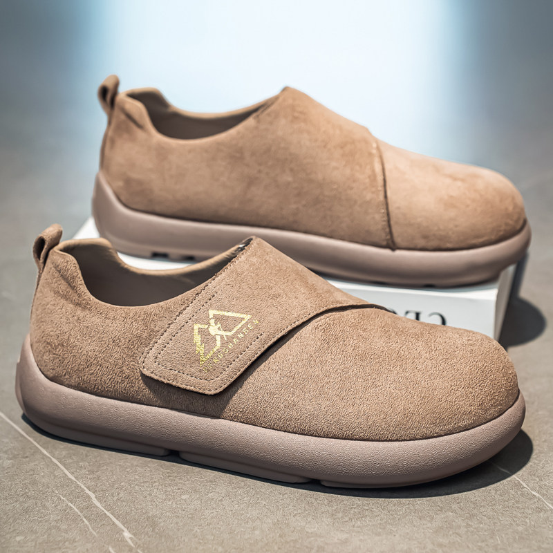 翻毛皮豆豆男鞋冬季潮流软底防滑复古板鞋男士宽楦低帮休闲勃肯鞋,流行男鞋,单鞋,淘宝优惠券,粉丝福利购,淘宝优惠卷